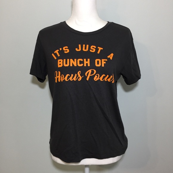 NWOT Dark Gray Hocus Pocus Orange Halloween Tee - Picture 2 of 6